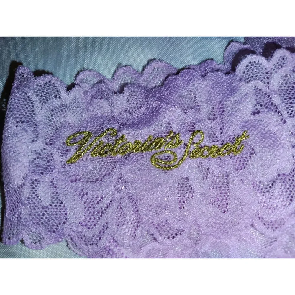 NWT Victoria Secret XL Thong String Panties Animal Print & Lavender